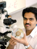 Rahul with his graphene membrane